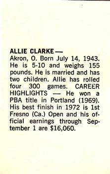 1973 PBA Bowling #NNO Allie Clarke Back